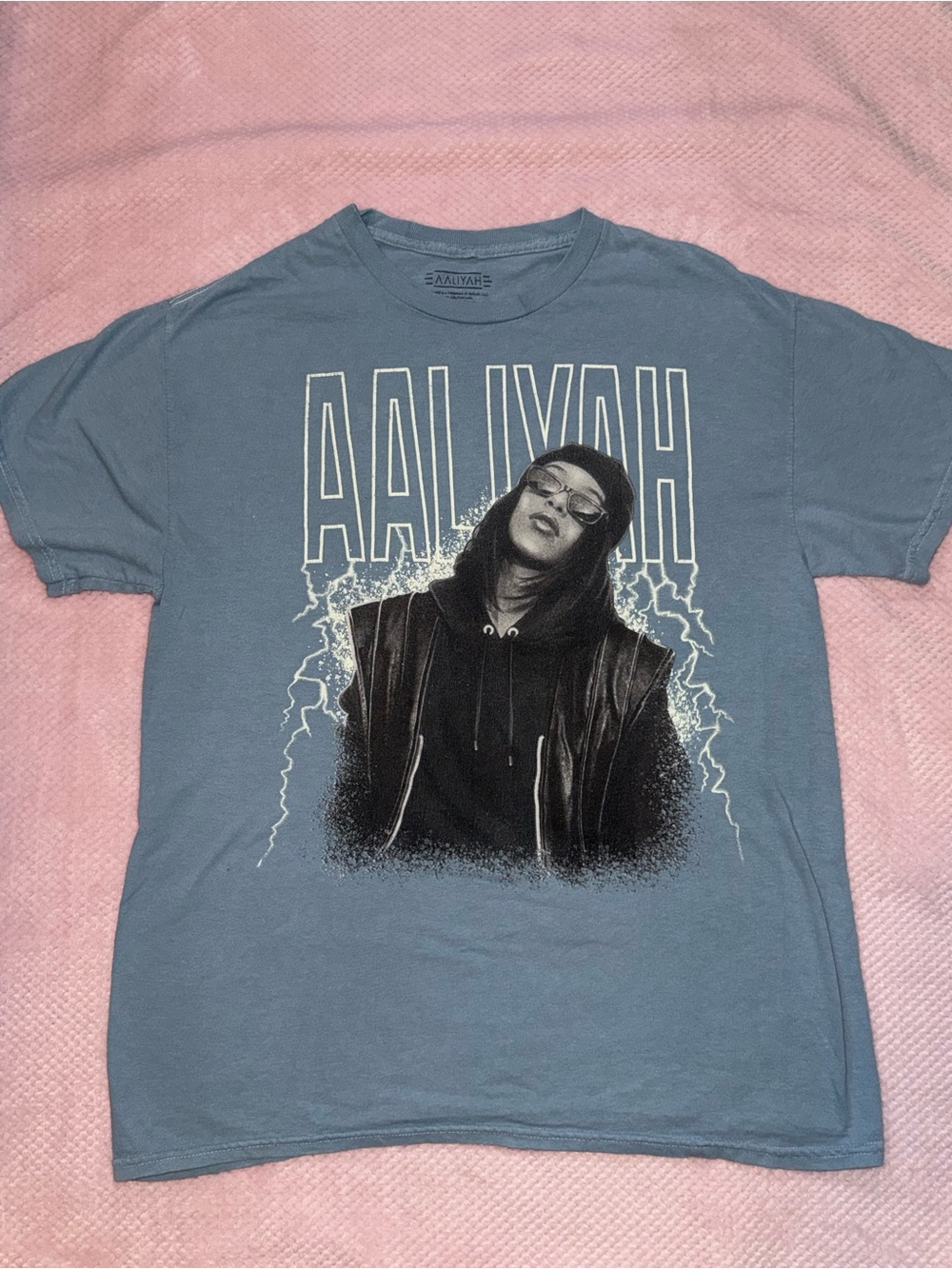 Aaliyah Graphic Tee - Slate Blue - Unbranded